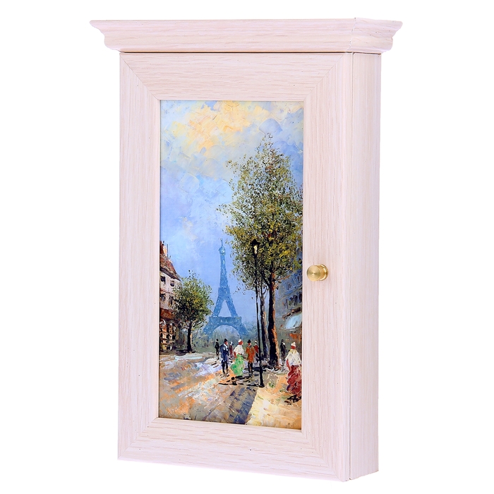 Ключница "Утро в Париже", выбеленный дуб