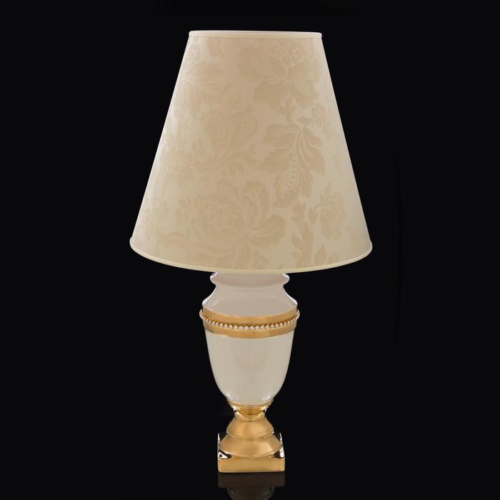 лампа Мозель,белая с золотом, керамика, 16x16xh:38 см
