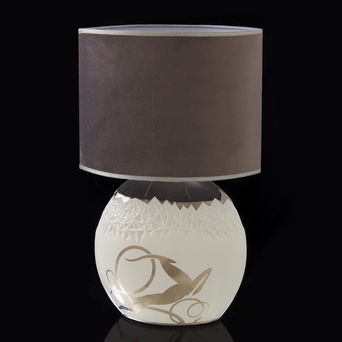 лампа Луара,белая с серебром, керамика, 30x15xh:27 см