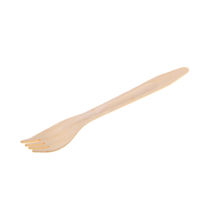 Вилка одноразовая деревянная 16,5 см