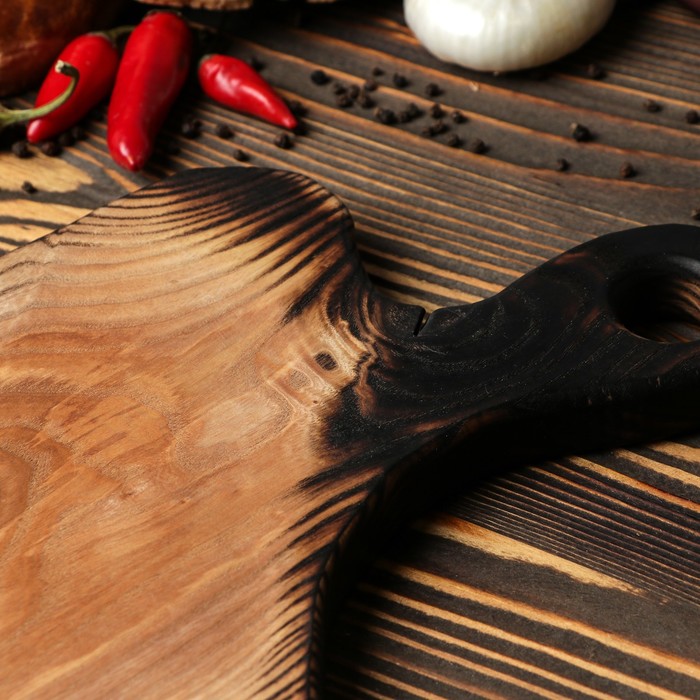 Доска авторская для подачи стейка "Рибай", массив ясеня, 40 х 20 см