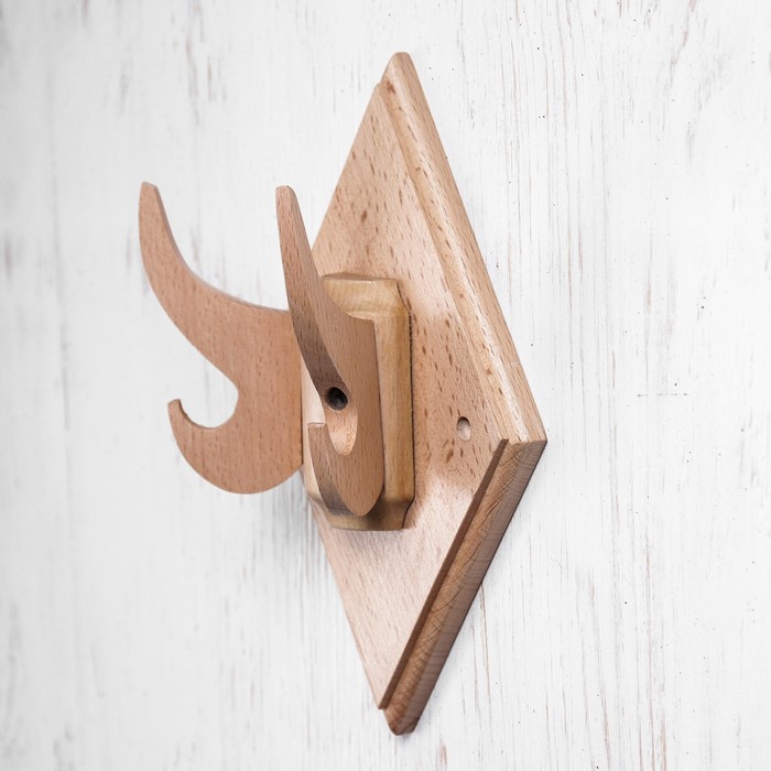 Вешалка "Славянская", 2 крючка, массив бука