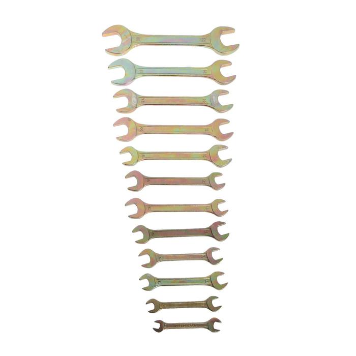 Набор ключей рожковых TUNDRA basic, холдер, желтый цинк, 12 шт, 8-32 мм