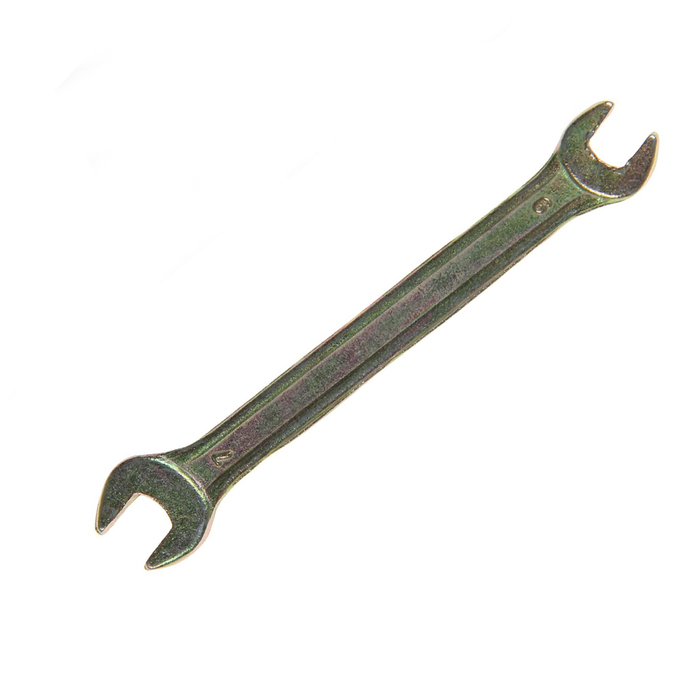 Ключ рожковый ТУНДРА, желтый цинк, 6 х 7 мм