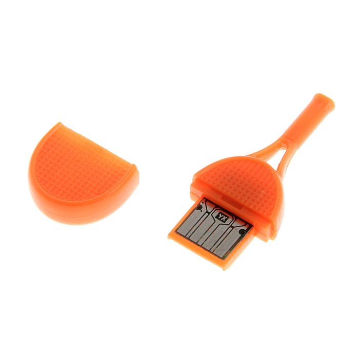 Картридер мини, для Micro-SD, маленький, "Теннис", МИКС