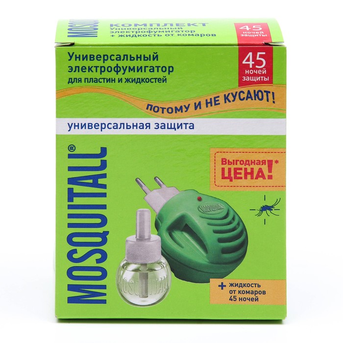 фото Фумигатор + жидкость 45 ночей mosquitall универсальная защита, 1 шт