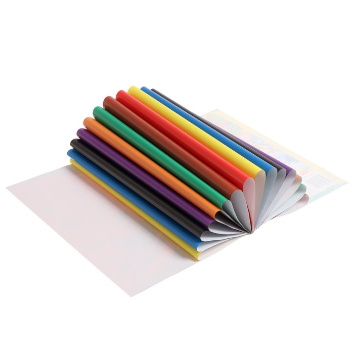 Бумага цветная А4, 16 листов, 8 цветов мелованная