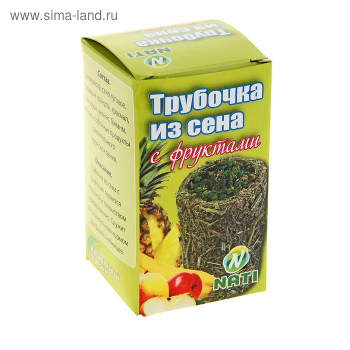 

Трубочка из сена "Бриллиант Nati" фрукты для грызунов, 220 г