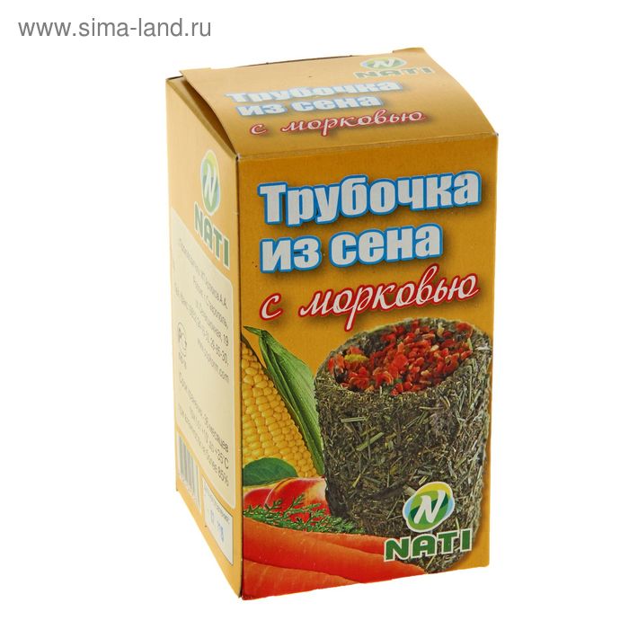 

Трубочка "Бриллиант Nati" из сена с морковью для грызунов, 220 г