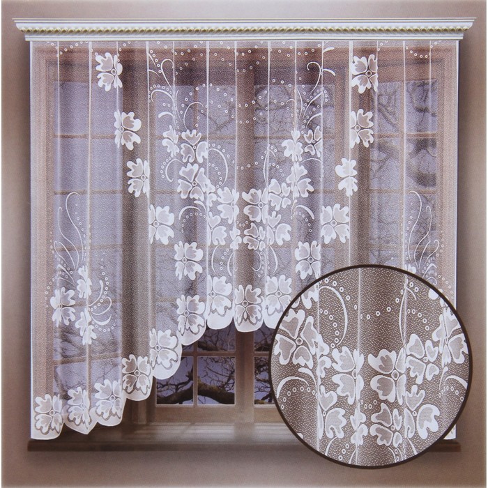 Штора без шторной ленты, ширина 255 см, высота 160 см