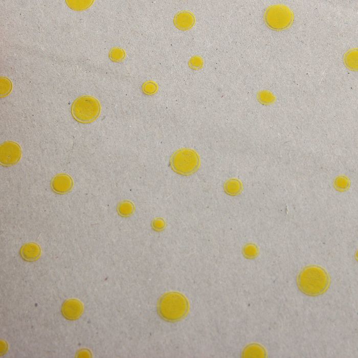 Пленка для цветов и подарков "Горох с каймой" желтый 0.7 х 7 м, 40 мкм