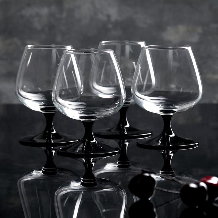 Набор стеклянных бокалов для коньяка «Домино», 410 мл, 4 шт фужер для коньяка домино luminarc 410 мл