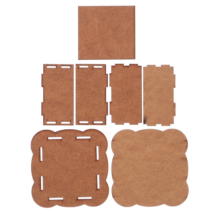 Шкатулка для декора "Квадрат узорный" (набор 7 деталей)