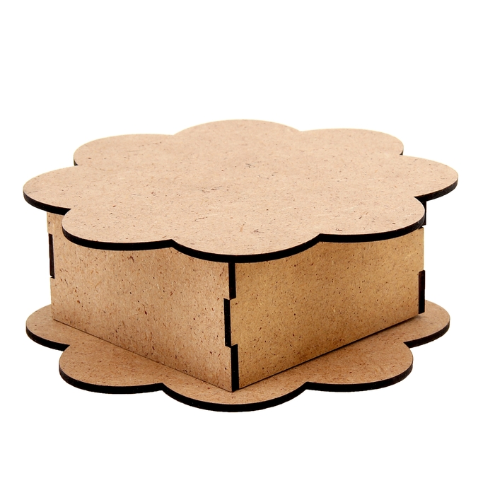 Шкатулка для декупажа "Цветок" (набор 7 деталей)