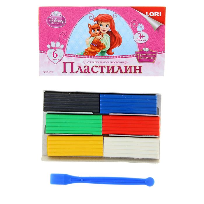 Пластилин 6 цветов 120 г Disney &quot;Королевские питомцы&quot;
