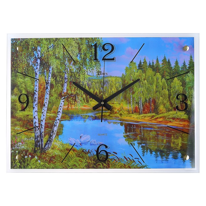 Часы настенные прямоугольные "Природа", 40х56 см микс