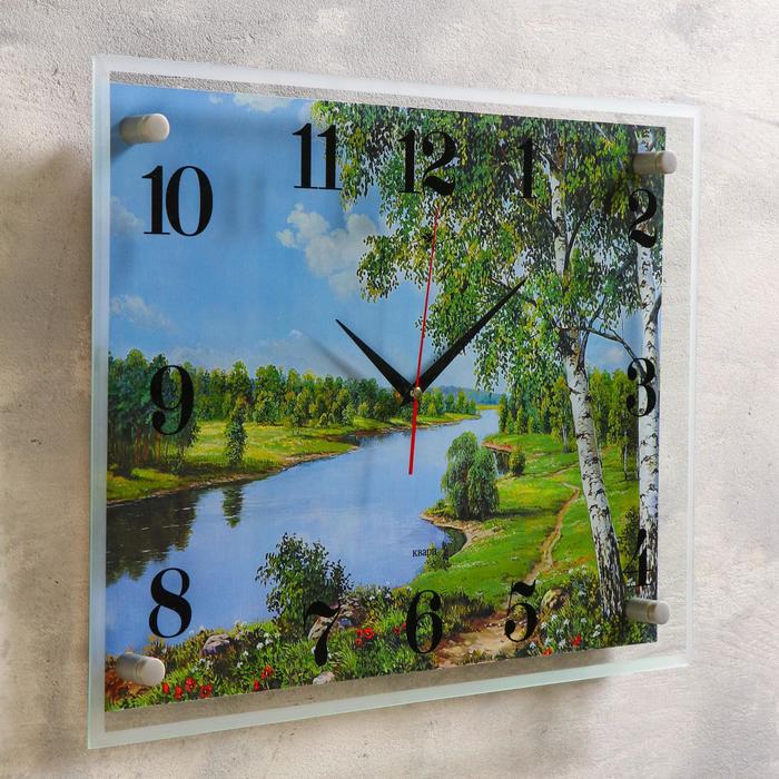 Часы настенные прямоугольные "Река", 35х45 см микс