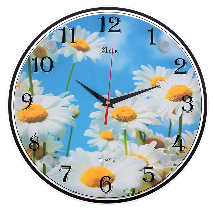 Часы настенные круглые "Ромашки", 30х30 см микс