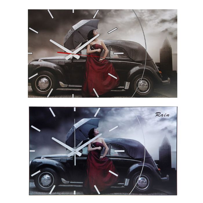 Часы-картина настенные "Rain", 61х37 см микс
