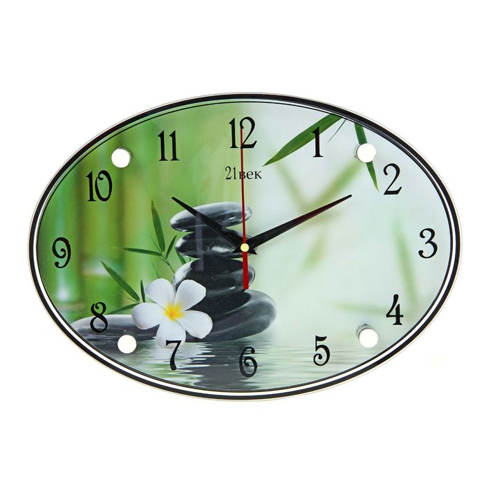 Часы настенные овальные "Камни", 24х34 см микс