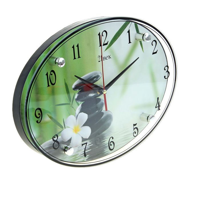 Часы настенные овальные "Камни", 24х34 см микс