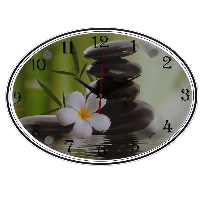 Часы настенные овальные "Камни", 24х34 см микс