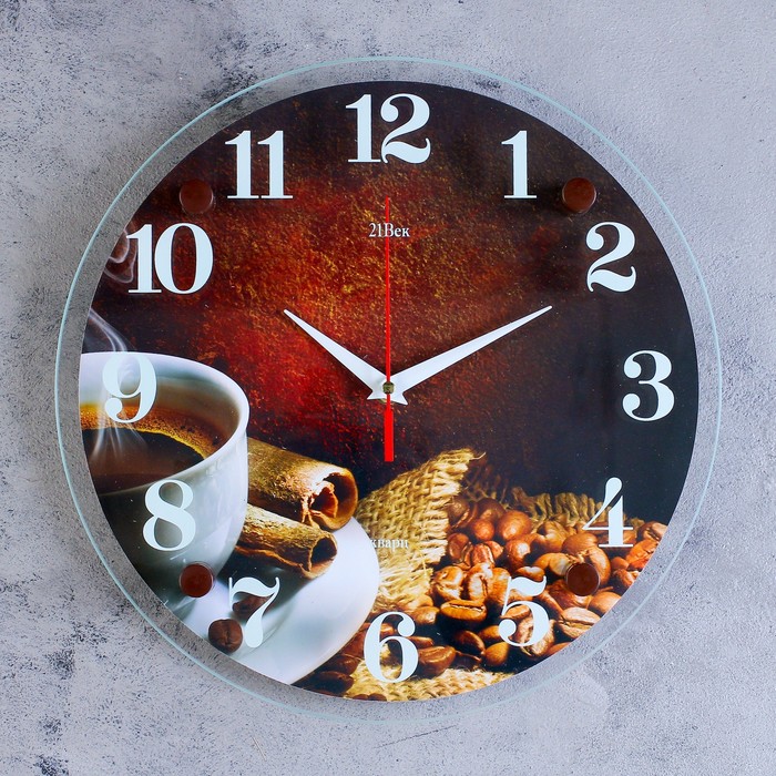 Часы настенные круглые "Чашка кофе", 30х30 см