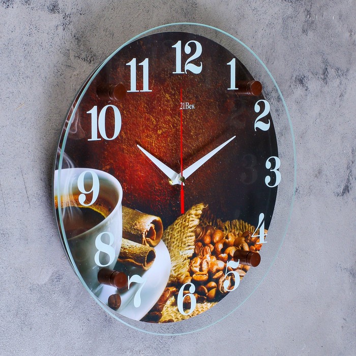 Часы настенные круглые "Чашка кофе", 30х30 см