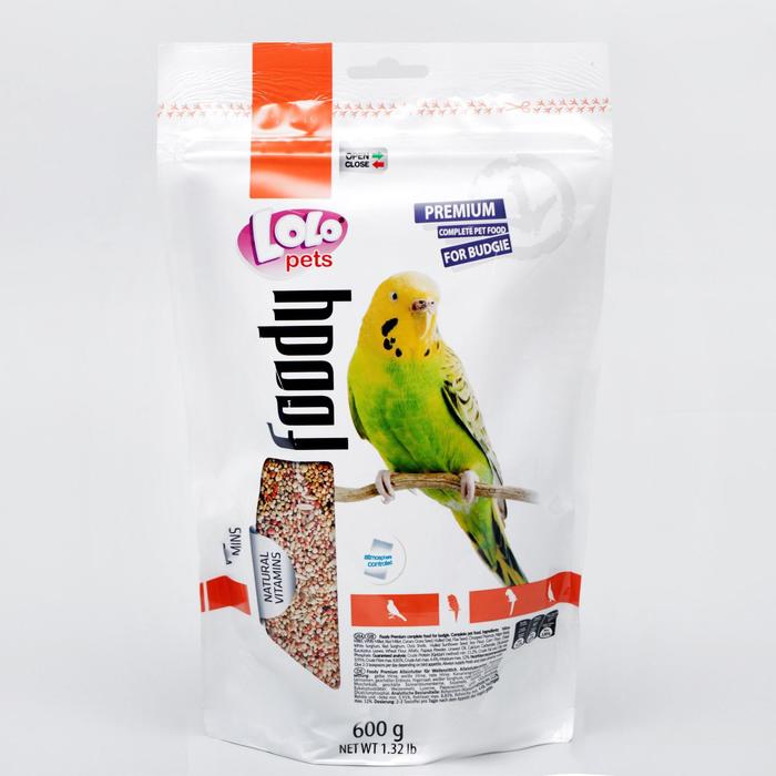 Корм полнорационный LoLo Pets для волнистых попугаев, дойпак, 600 г.