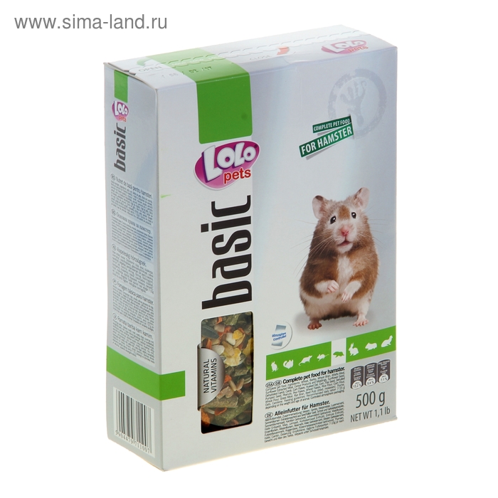 Корм LoLo Pets для хомяков, полнорационный, 500 г.