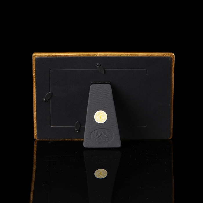 Фоторамка "Золотой глянец с цветком" со стразами, 10х15 см