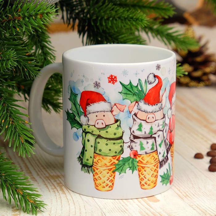 Кружка "4 поросёнка" символ года 2019, c нанесением