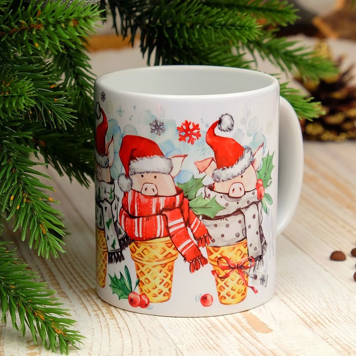 Кружка "4 поросёнка" символ года 2019, c нанесением