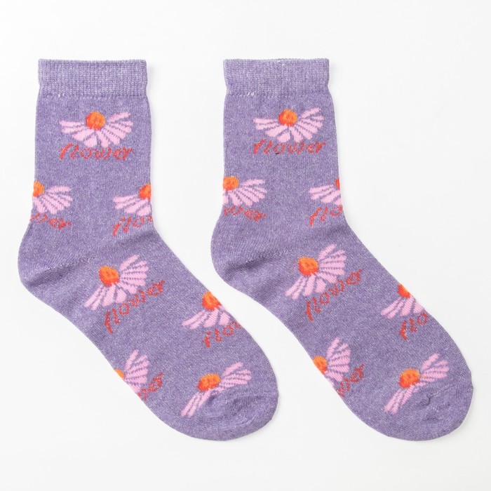 Носки женские, цвет сиреневый, размер 23