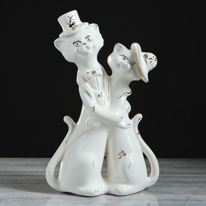 Копилка "Барышня и кавалер" большая, глазурь, белая