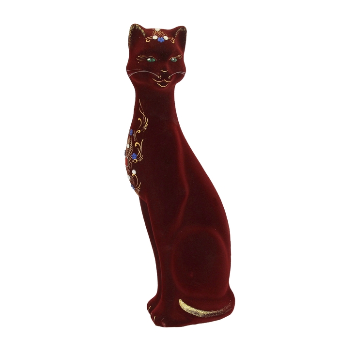 Копилка "Киара" большая, флок, бордовая