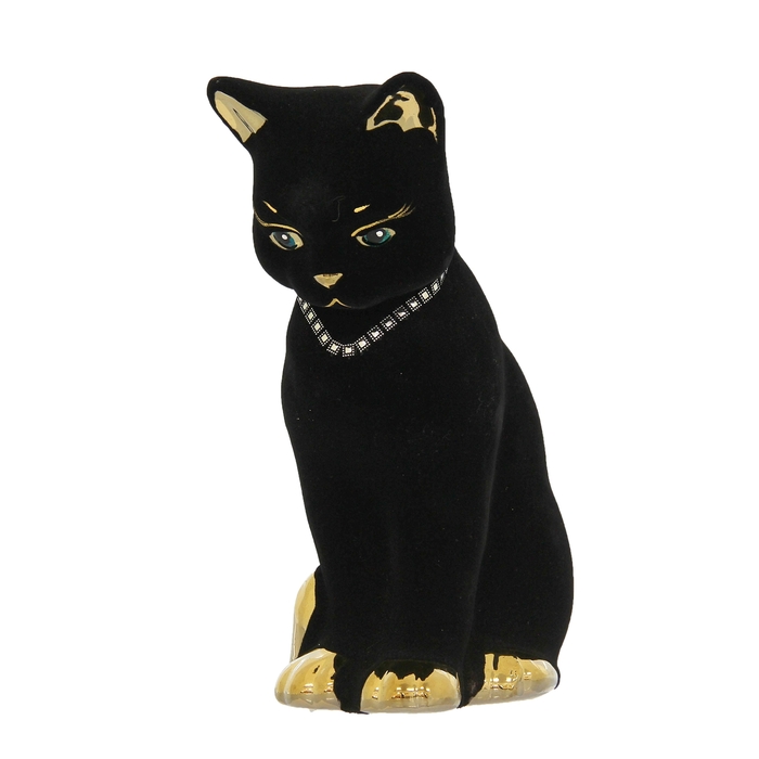 Копилка "Бусинка" флок, булат, чёрная