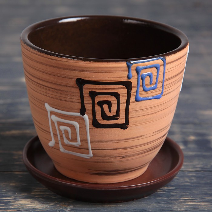 Кашпо "Модерн" светло-коричневое1 л