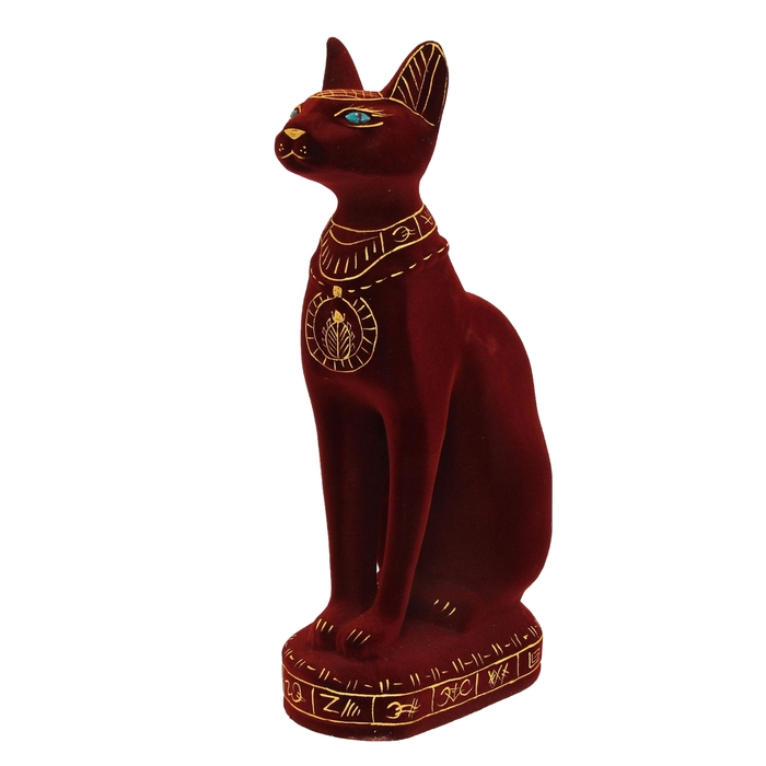 Копилка "Сфинкс" большая, флок, бордовая