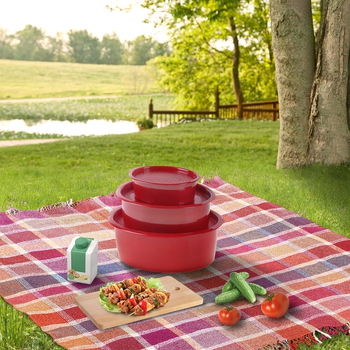 Набор контейнеров "Матрешка овальная", цвет МИКС