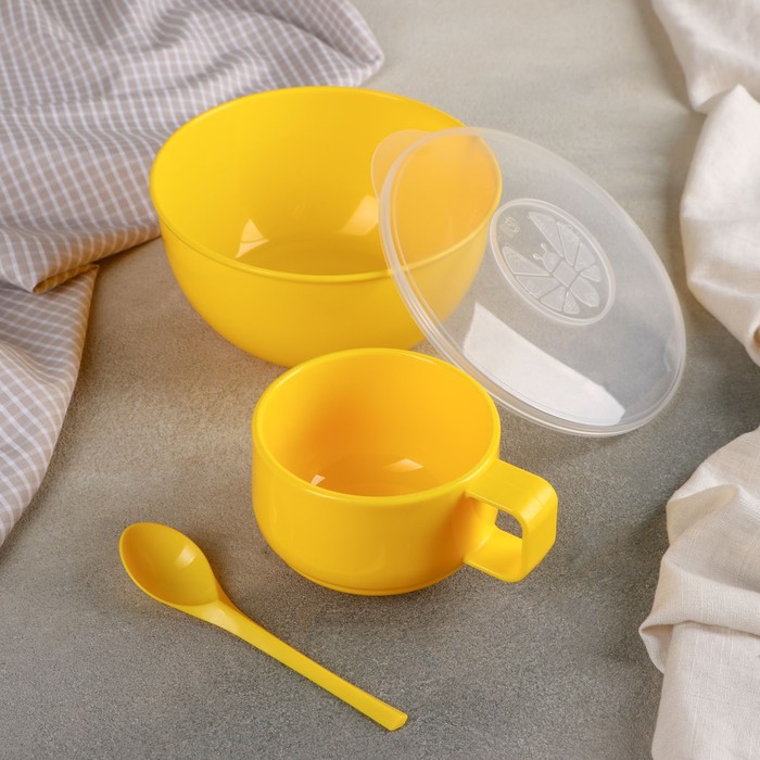 Дорожный набор посуды на 1 персону, цвет МИКС