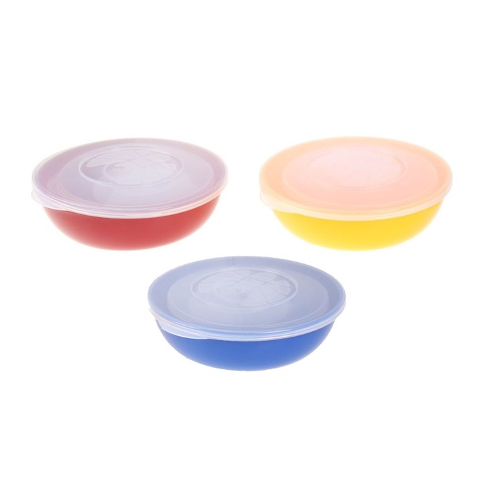 Набор контейнеров "Матрешка круглая" 3 шт: d=9,15,19 см, цвет МИКС