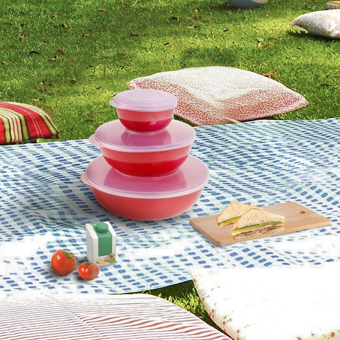 Набор контейнеров "Матрешка круглая" 3 шт: d=9,15,19 см, цвет МИКС