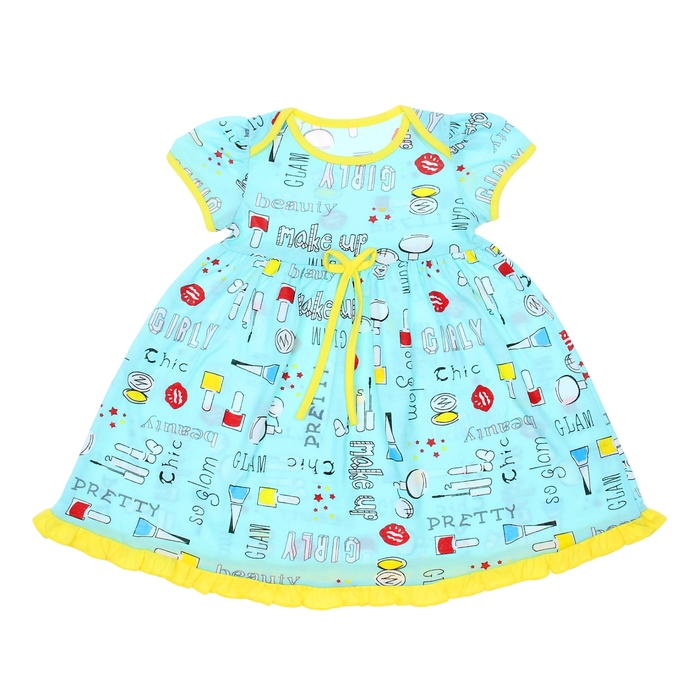 Платье с коротким рукавом для девочки, рост 92 см (2 года), цвет микс/набивка Л365