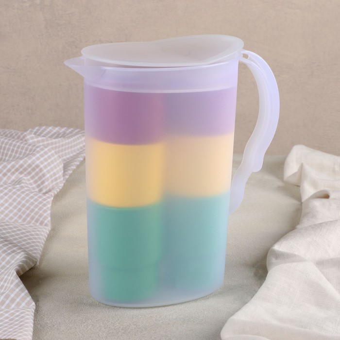 Набор "Шесть стаканов в кувшине", цвет МИКС