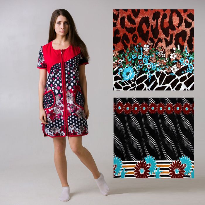 Халат женский на молнии "Купон", размер 50, цвет МИКС