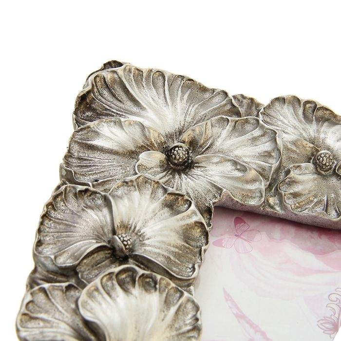 Фоторамка "Анютины глазки в серебре" 10х15 см