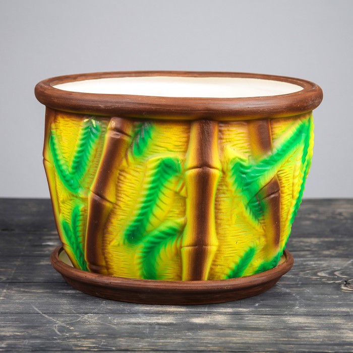 Фигурное кашпо "Бамбук" глянец, 11 л