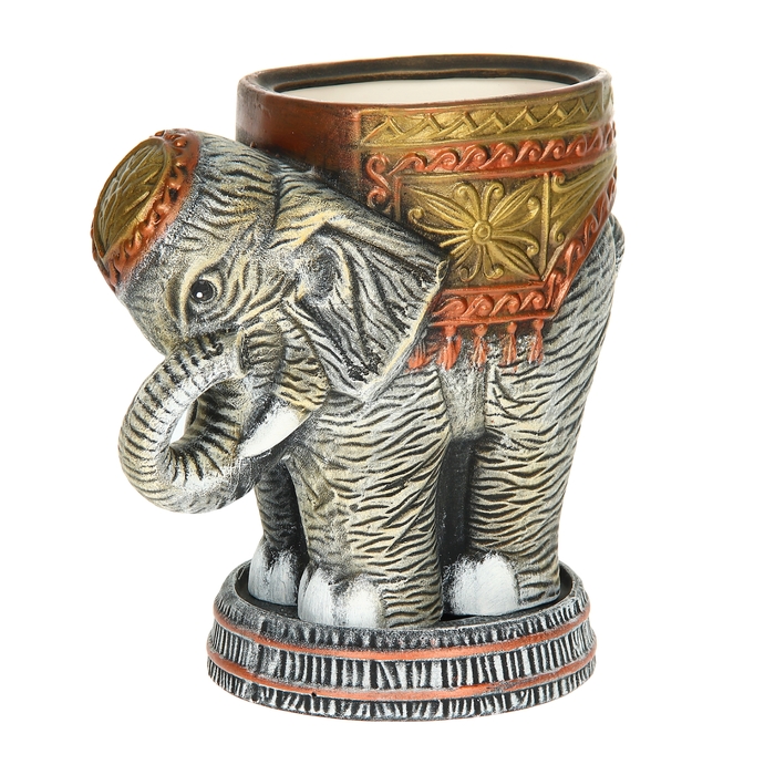 Фигурное кашпо ''Слон" среднее, рисовка, 7 л