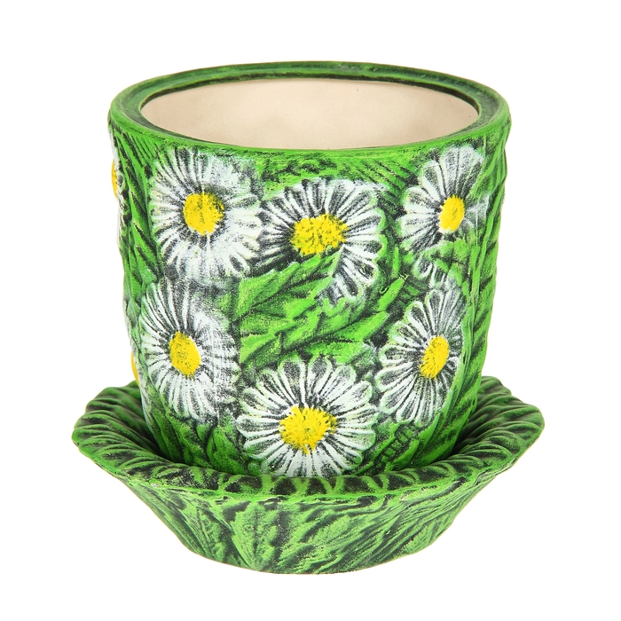 Кашпо ''Ромашка" белая, акрил 4,5 л